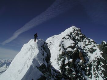 Blick ber Kleinglockner zum Gipfel des Gro Glockner.