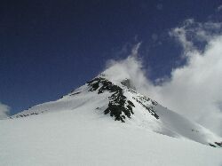 Nach der Abfahrt direkt vom Gipfel ber Kaindlgrat und SO- Flanke steige ich wieder zum Ht. Bratschenkopf auf.