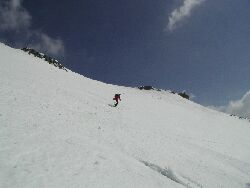 Abfahrt bei Firn vom Sonnblick