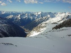 Blick ber das Lassacher- Kees nach Mallnitz.