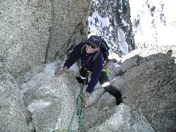 Granitkletterei ber der NW- Wand der Aig. du Midi