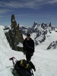 Blick in Richtung Aig. ou Dent du Geant und Rochefort- Grat
