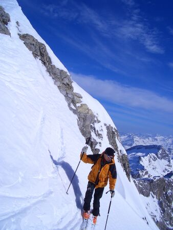 Hannes in der Sdflanke des Mosermandls.