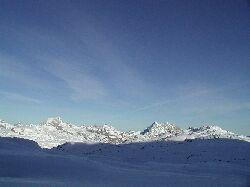 Blick zu Hundstod, Hoch Kalter und Watzmann.