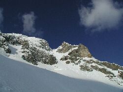 Blick ber die Nordwand zum Gipfel